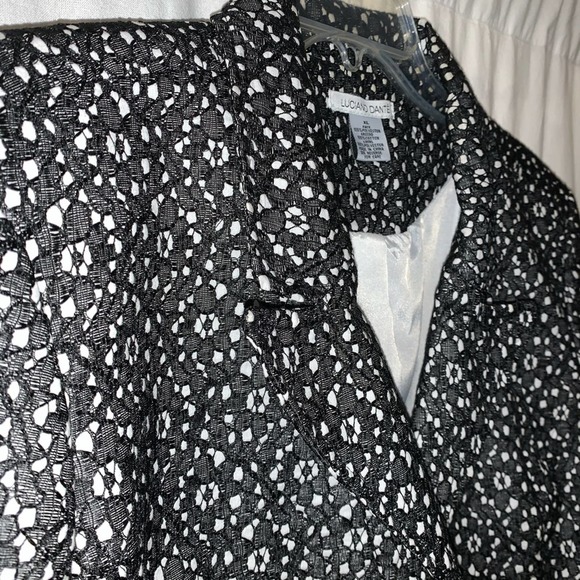 Luciano Dante Women’s Black Abstract Pattern Jacket Blazer Size XL - Picture 3 of 7
